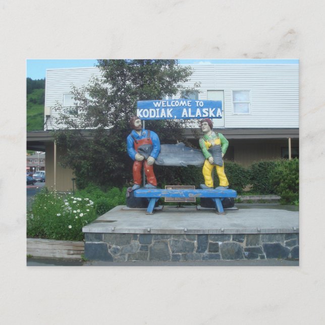 Fish Statue In Kodiak Alaska Postcard (Front)