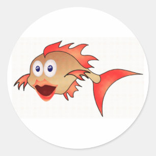 Fish Stick...er Classic Round Sticker