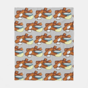 Fish Sticks Fishsticks Fish Fingers Tartar Sauce Fleece Blanket