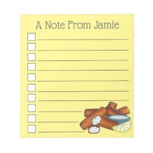 Fish Sticks Fishsticks Fish Fingers Tartar Sauce Notepad