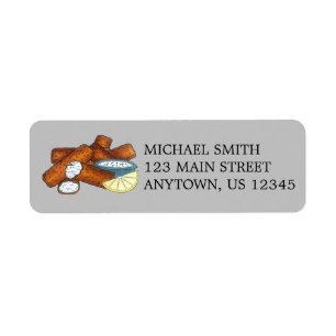 Fish Sticks Fishsticks Fish Fingers Tartar Sauce Return Address Label