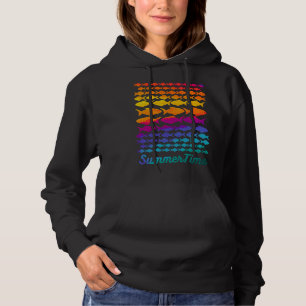 Fish Summertime I Colourful Fish Summer Rainbow Co Hoodie