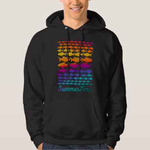 Fish Summertime I Colourful Fish Summer Rainbow Co Hoodie