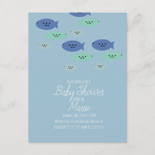 Fish Swimming Aquarium Baby Shower Postcard