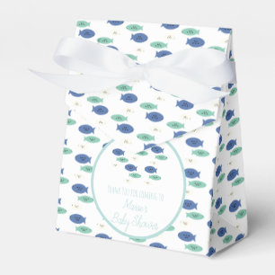 Fish Swimming Blue Baby Shower  Favour Box