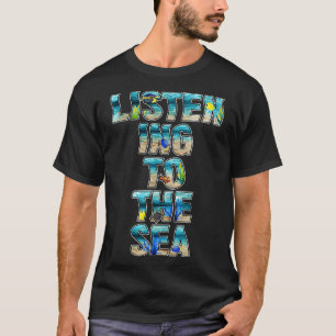 Fish Swimming Ocean Listening To The Sea T-Shirt