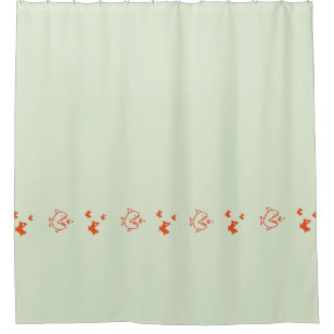 Fish Swimming Pirahnas Orange on any Colour Shower Curtain