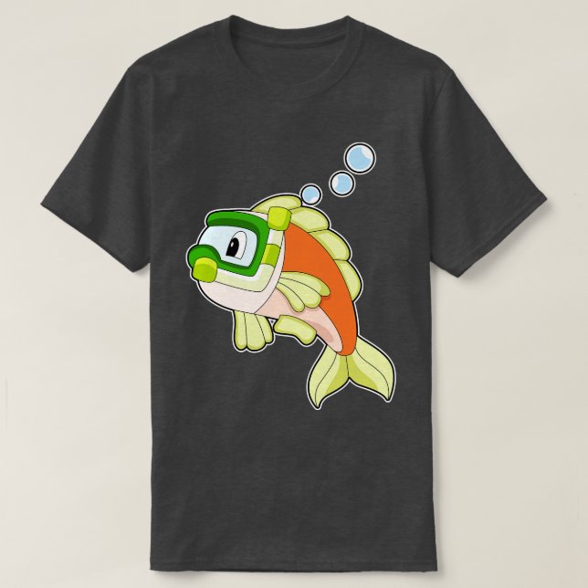 Fish Swimming Snorkel  T-Shirt (Design Front)