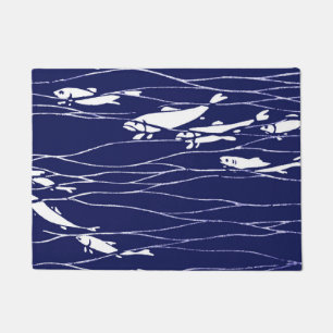 Fish Swimming Underwater Blue Doormat