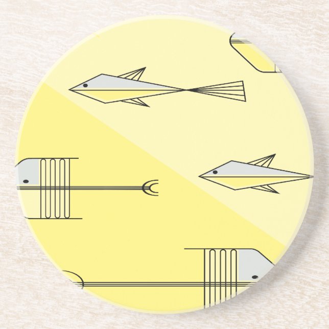 FISH TALE Coaster 4.5" LEMON (Front)