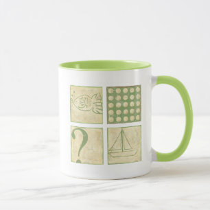 Fish Tale Woodblock Drawings by Chariklia Zarris Mug
