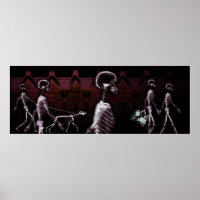 Fish Tank Background - X-Ray Skeleton Town