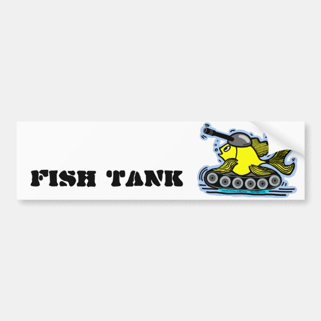 Fish Tank funny cute comic drawing bumper sticker (Front)
