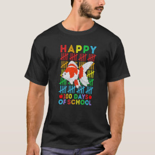 Fish Teacher Student Happy 100 Days of School T-Shirt