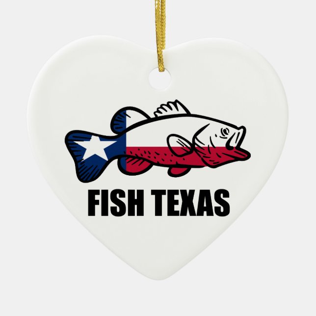Fish Texas Ceramic Ornament (Front)
