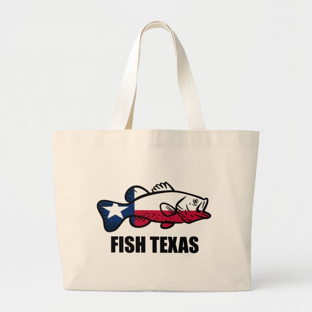 Fish Texas Large Tote Bag (Front)