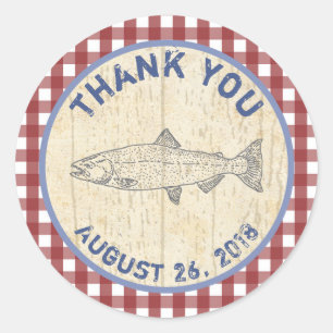Fish thank you favour stickers for Fish Fry,
