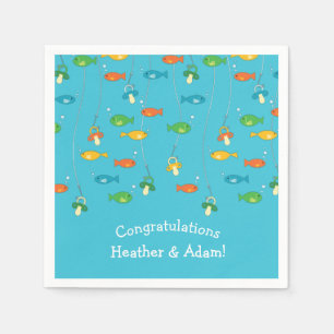 Fish Theme Fishing Baby Shower for Fishermen Napkin