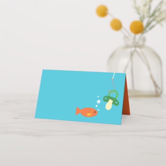 Fish Theme Fishing Baby Shower for Fishermen Place Card (Front)