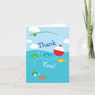 Fish Theme Fishing Baby Shower for Fishermen Thank You Card