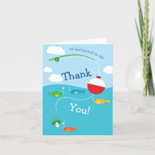Fish Theme Fishing Baby Shower for Fishermen Thank You Card