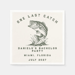 Fish Themed Custom Fishing Bachelor Party Napkin