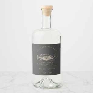 Fish Themed Custom Fishing Bachelorette Party Liquor Bottle Label