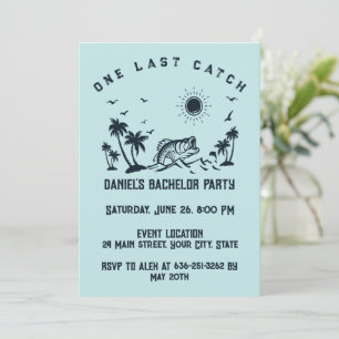 Fish Themed Fishing Weekend Trip Bachelor Party Invitation