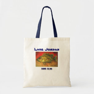Fish Tote Bag, handy-size "Lake Jordan" Alabama Bag
