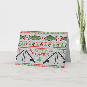 Fish Ugly Christmas Sweater Holiday Card