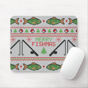 Fish Ugly Christmas Sweater Mouse Pad