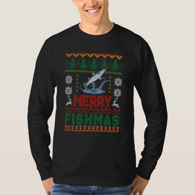 Fish Ugly Christmas Sweater Mullet Fishing Pyjamas (Front)