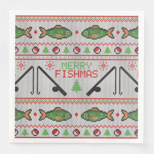Fish Ugly Christmas Sweater Napkin