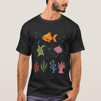 Fish Underwater Kids Sea Turtle Ray T-Shirt