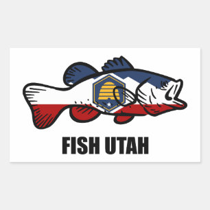 Fish Utah Rectangular Sticker