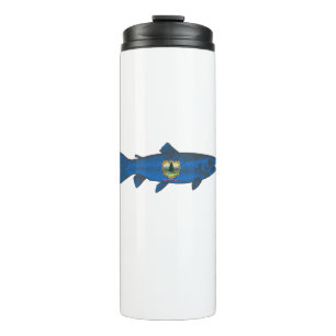 Fish Vermont Flag Trout Thermal Tumbler