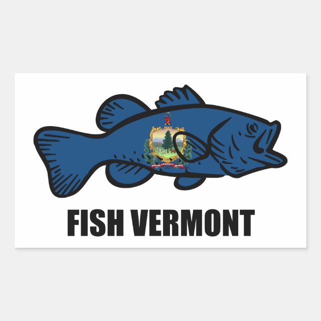 Fish Vermont Rectangular Sticker (Front)