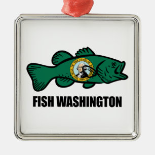 Fish Washington State Metal Ornament
