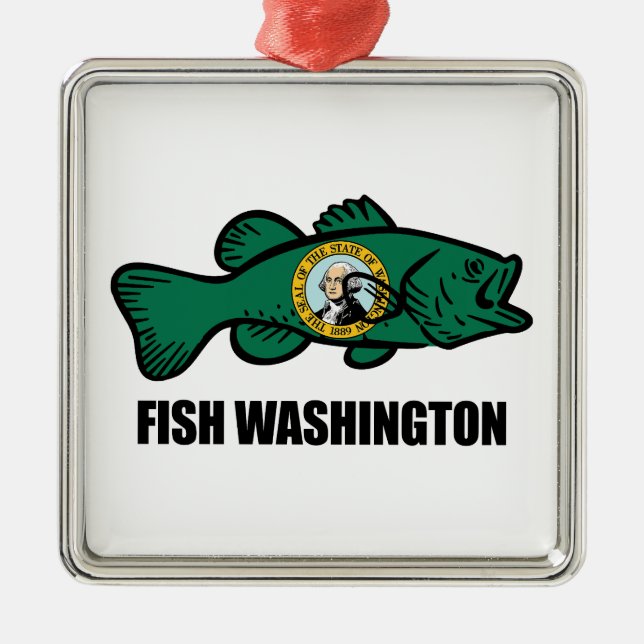Fish Washington State Metal Ornament (Front)