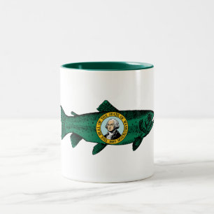 Fish Washington State Trout Two-Tone Coffee Mug