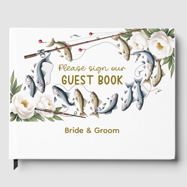 Fish Wedding themed for fishing lovers Guest Book (Front)