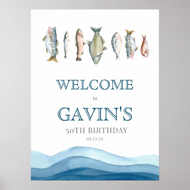 Fish welcome sign, fish welcome poster (Front)