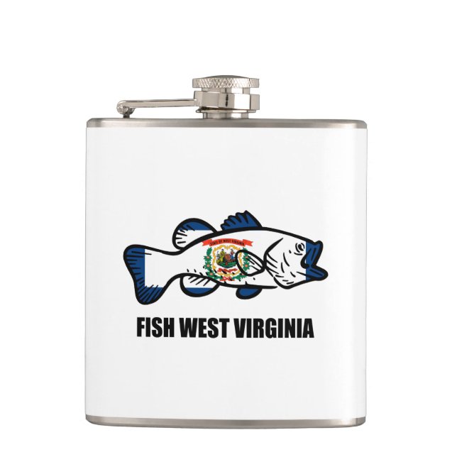 Fish West Virginia Hip Flask (Front)