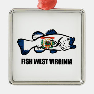 Fish West Virginia Metal Ornament