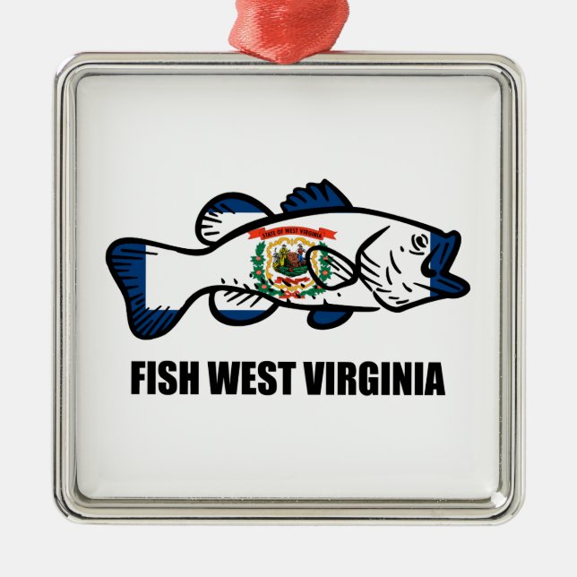 Fish West Virginia Metal Ornament (Front)