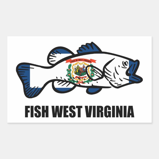 Fish West Virginia Rectangular Sticker (Front)