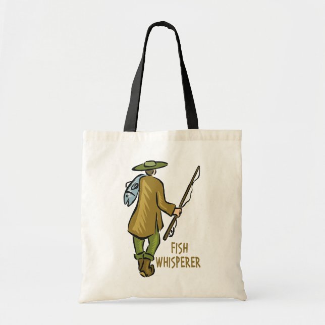 Fish Whisperer Fishing Tote Bag (Front)