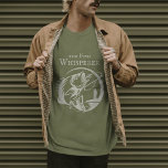 Fish Whisperer Outdoor Sports Fishing T-Shirt<br><div class="desc">A graphic tshirt for the avid fisherman, this design has a large graphic of a fisherman hooking a large mouth bass with "The Fish Whisperer" text above the graphic. Shown here with a light beige graphic on a dark tshirt, you can choose between a variety of available colours. This shirt...</div>