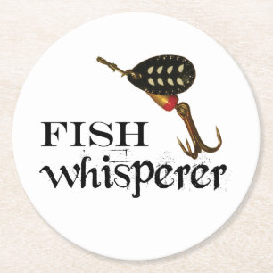 Fish Whisperer Round Paper Coaster