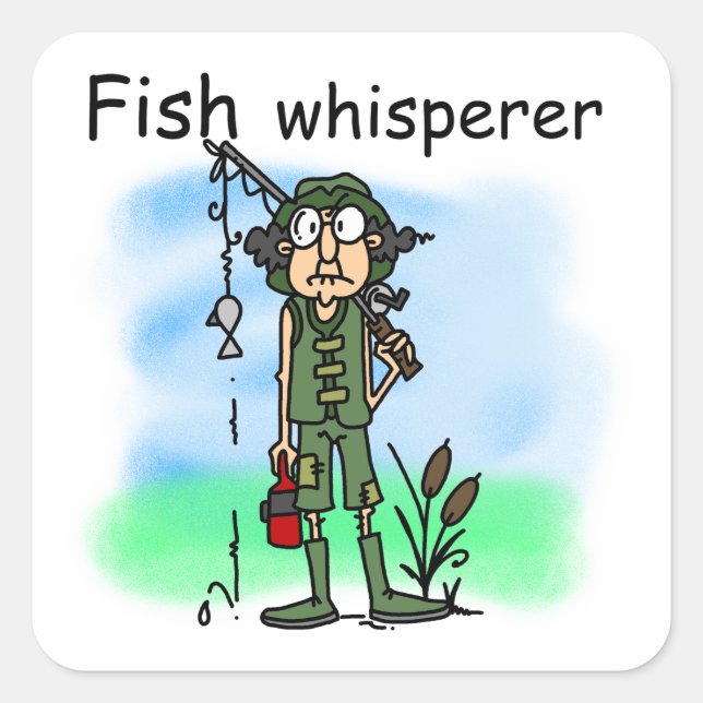 Fish Whisperer Square Sticker (Front)